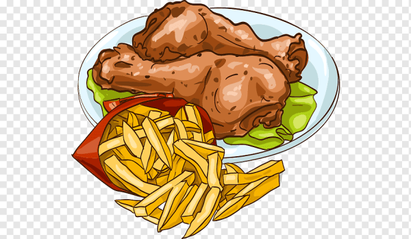 Жареная курица с картошкой фри