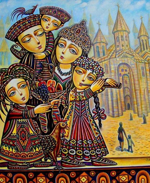 Gruzin национальный костюм вектор