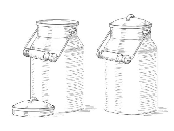 Бидон для молока карандашом