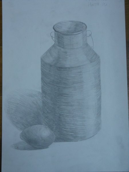 Рисование бидона карандашом