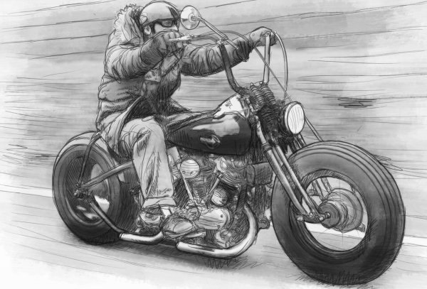 Байкерский мотоцикл арт