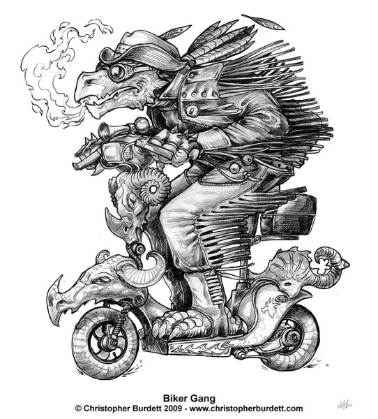 Байкер рисунок