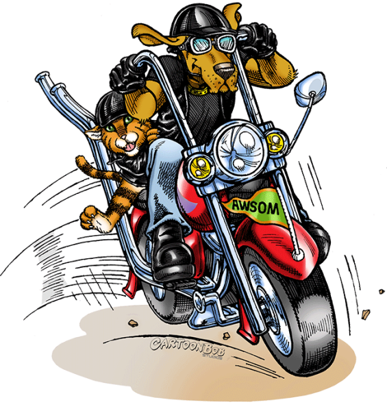 Мультяшный байкер