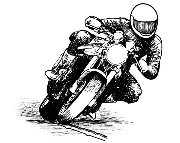 Нарисованный мотоциклист