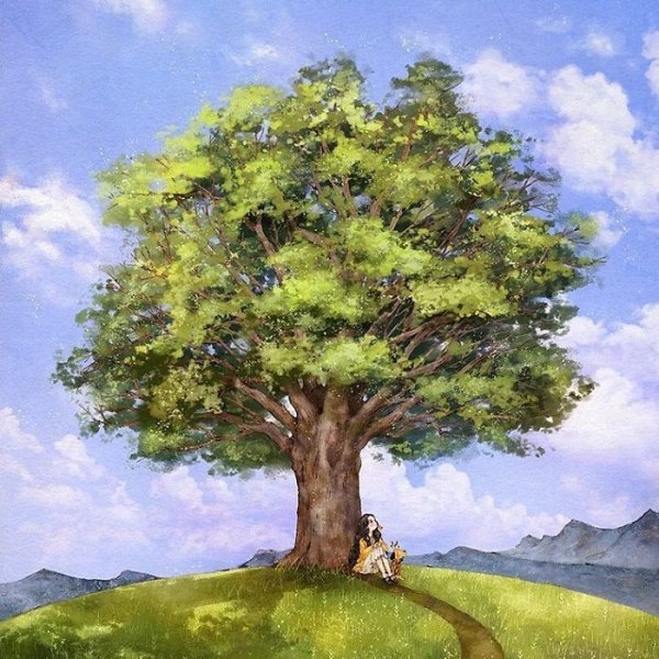 Силуэт дуба