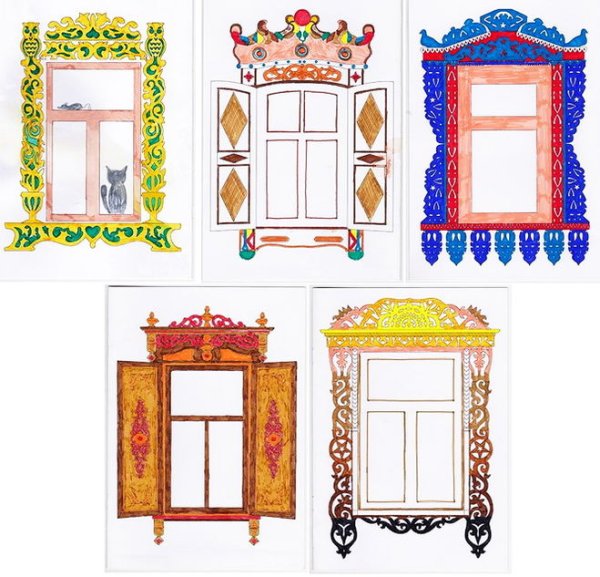 Набросок окна со ставнями