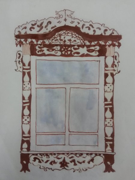 Окно избы рисунок