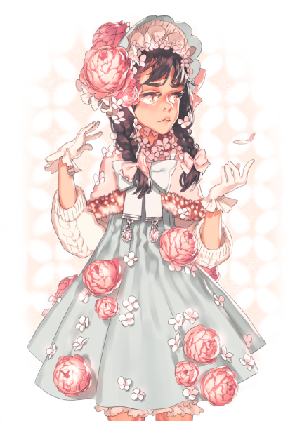 Платья с цветами арты