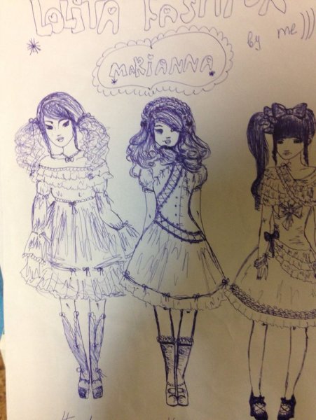 Лолита зарисовка чёрно белая