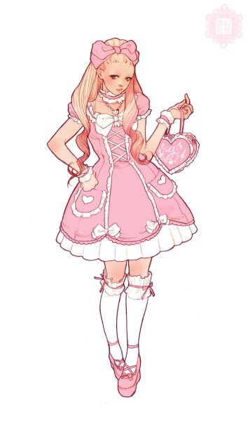 Рисунок аниме девочки в платье