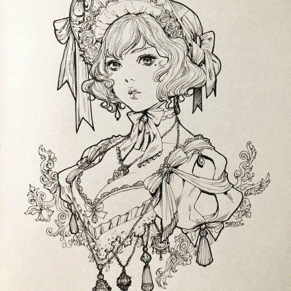 Японское платье скетч