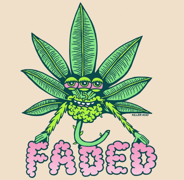 Эскиз тату конопля