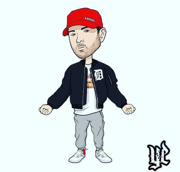 Портрет Эминема карандашом