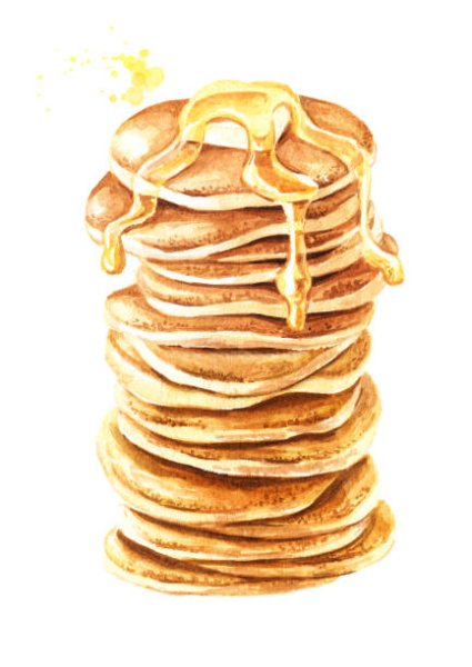 Блинчики с маслом на белом фоне