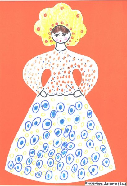 Трафарет дымковской игрушки Барыня