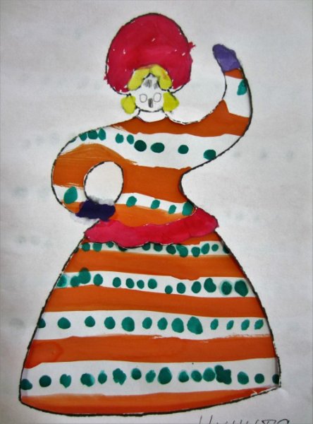 Фартук дымковской барышни