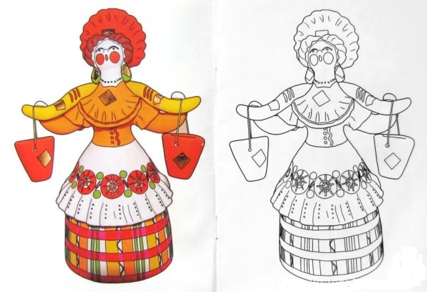 Мозаика Синтез Дымковская игрушка