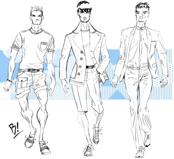 Мужчина в одежде рисунок