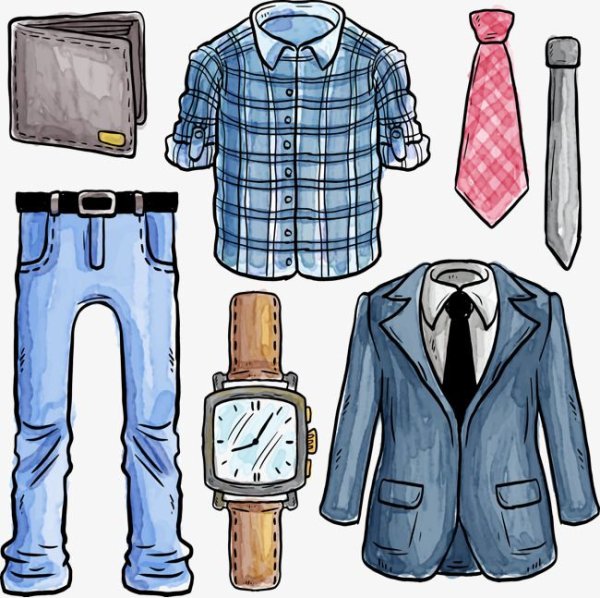 Мужская одежда векторный клипарт