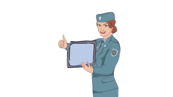 Таможенник на белом фоне