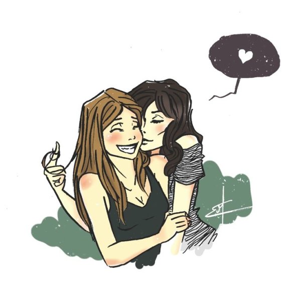 Набросок двух девушек