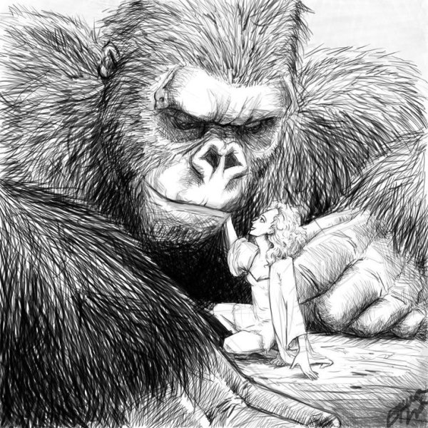 Кинг Конг нарисовать