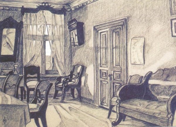 Интерьер дома Манилова мертвые души