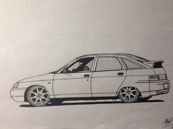 ВАЗ 2112 карандашом