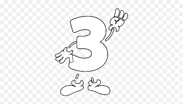 Цифра 3 раскраска