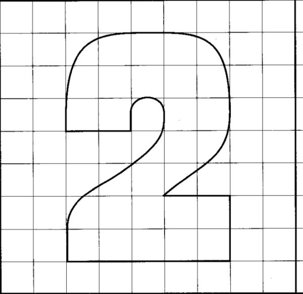 Цифра 2 трафарет