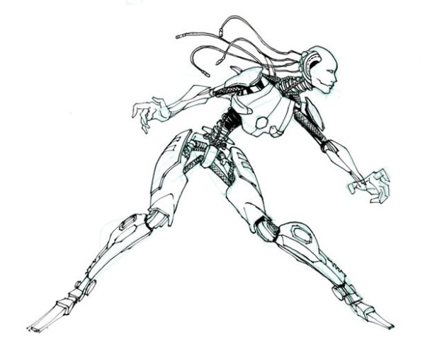 Скетч человек робот