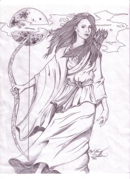 Нарисовать богиню Артемиду