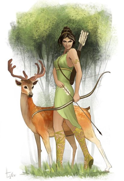 Нарисовать богиню Артемиду