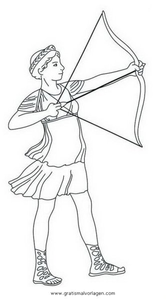 Богини Артемиды черно белая