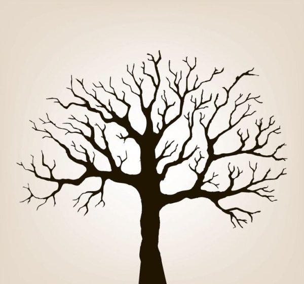 Ствол дерева силуэт