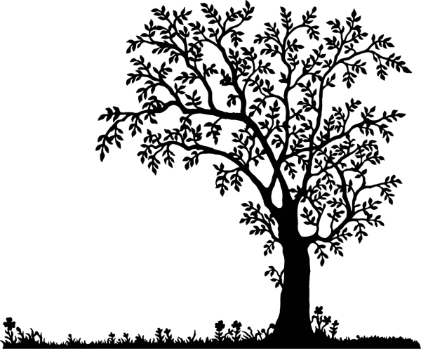 Силуэтные изображения деревьев