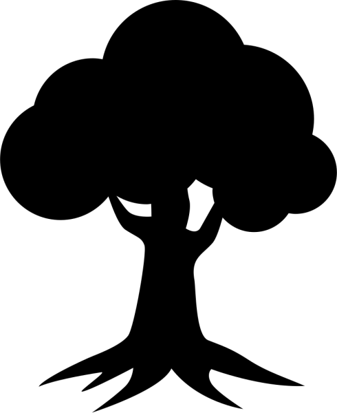 Черный силуэт дерева