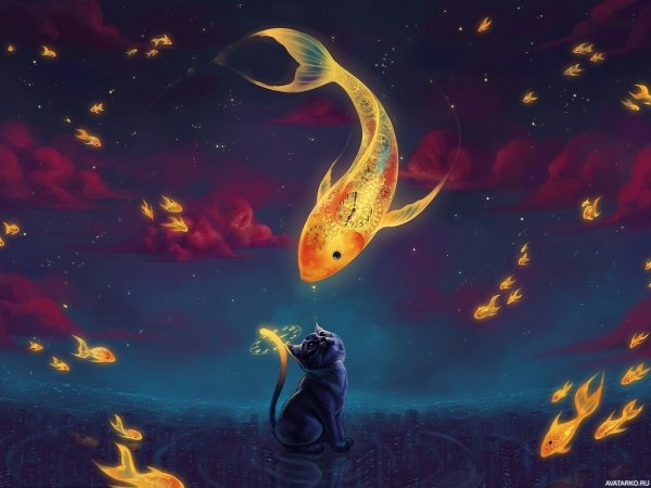 Алмазная мозаика Золотая рыбка