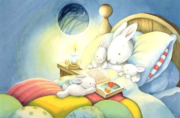 Зайка в кроватке