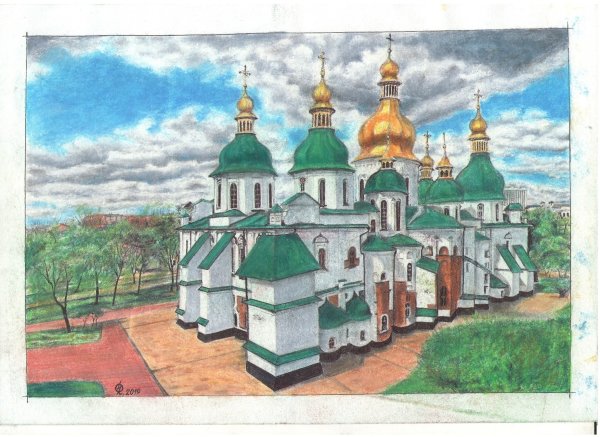 Софийский собор в Киеве рисунок