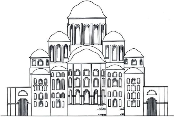 Восточный фасад собора Свято́й Софии Киевской