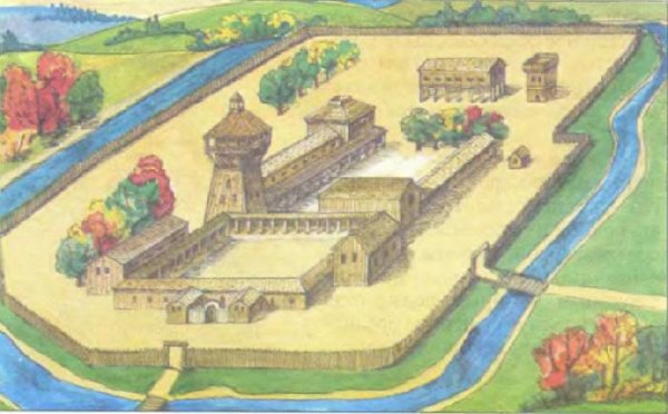 Средневековая деревня поместье феодала