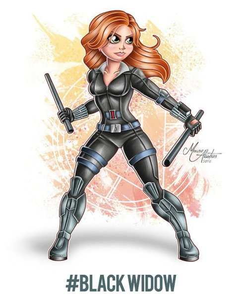 Черная вдова Марвел рисунок