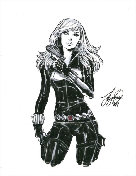 Чёрная вдова рисунок