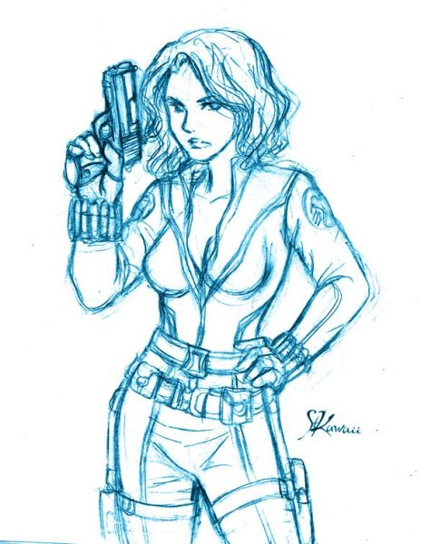 Чёрная вдова рисунок