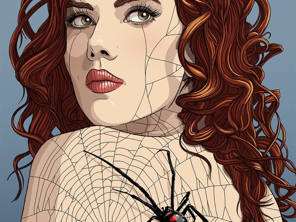 Черная вдова Марвел рисунок