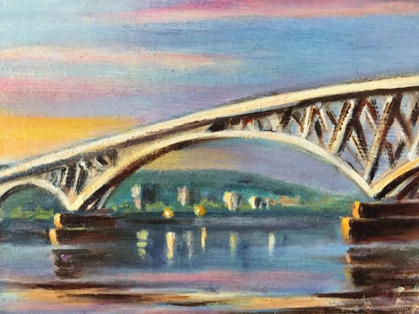 Саратовский мост через Волгу рисунок