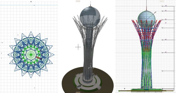 Байтерек 3d модель