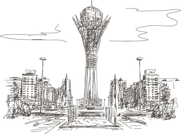 Байтерек Астана рисунок