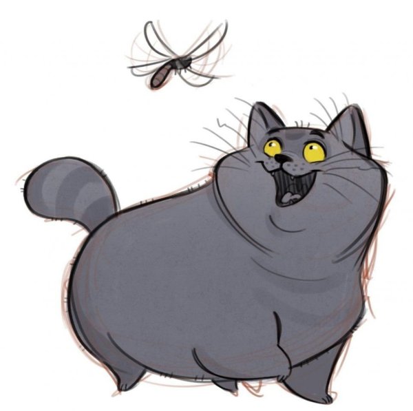 Толстый кот мультяшный